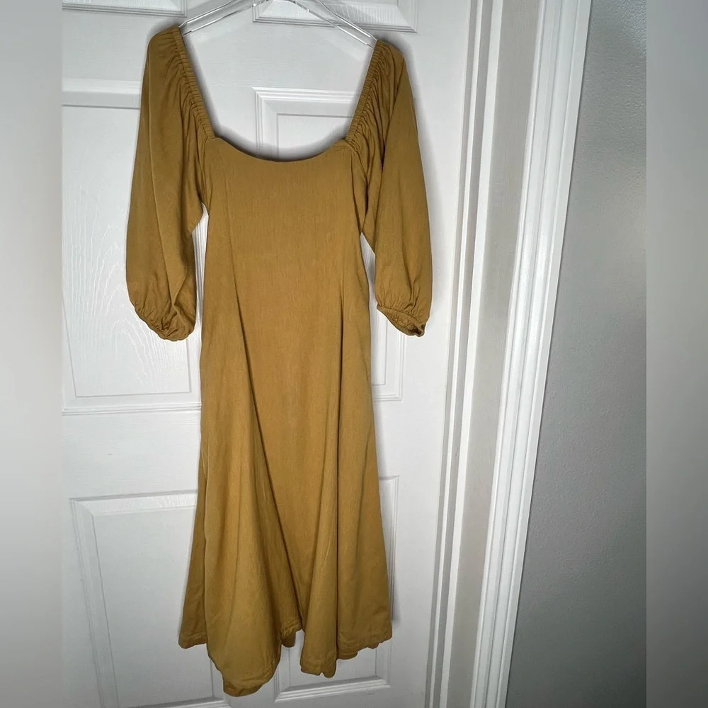 Free People Jayma Midi Linen Blend Dress Sz S